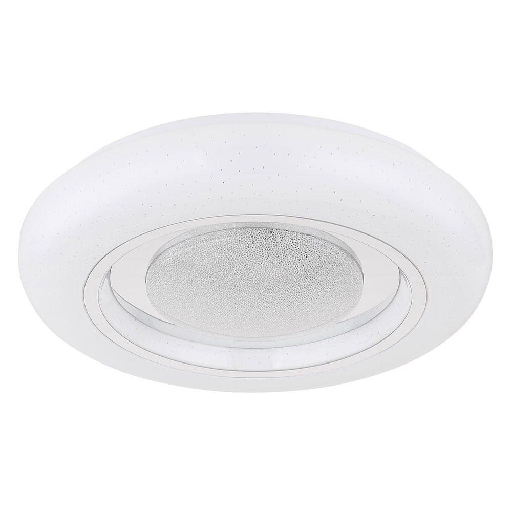LED DECKENLEUCHTE Kristall Weiß Opal - Weiß, Metall (39/39/8cm) - Globo Lighting