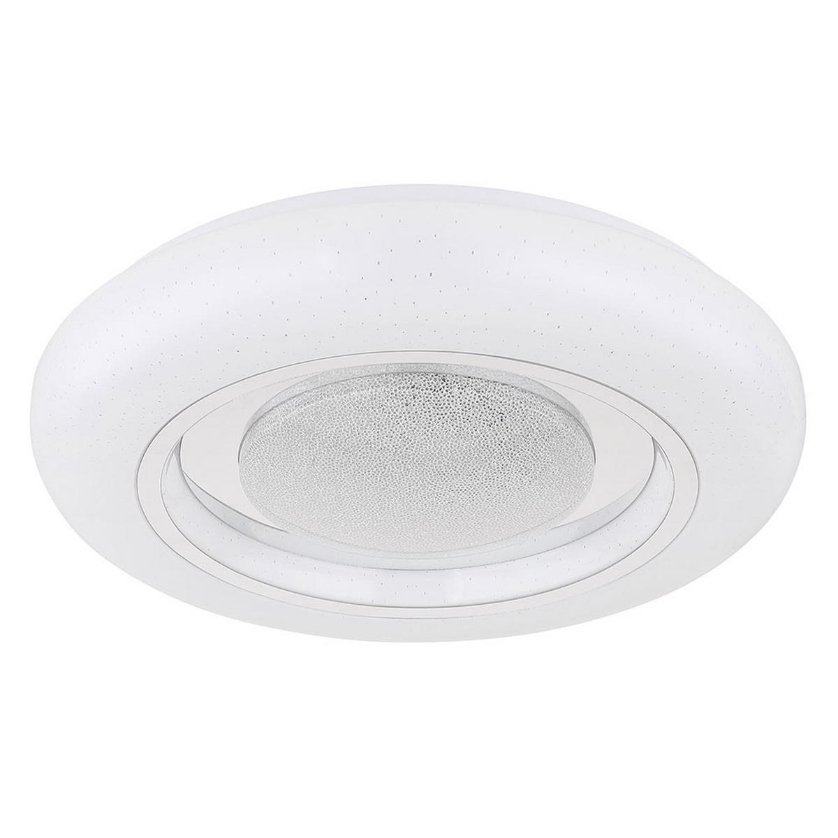 LED DECKENLEUCHTE Kristall Weiß Opal - Weiß, Metall (39/39/8cm) - Globo Lighting
