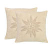 KISSENBEZUG, 2er-Set, 60% Baumwolle, 40% Polyacryl, Braun - Creme, Naturmaterialien (50/50cm) - Zollner