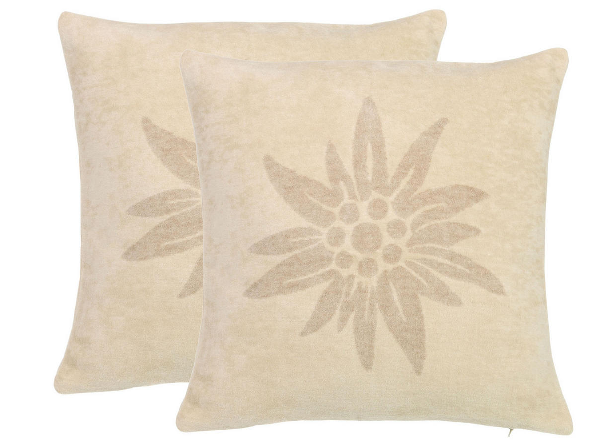 KISSENBEZUG, 2er-Set, 60% Baumwolle, 40% Polyacryl, Braun - Creme, Naturmaterialien (50/50cm) - Zollner