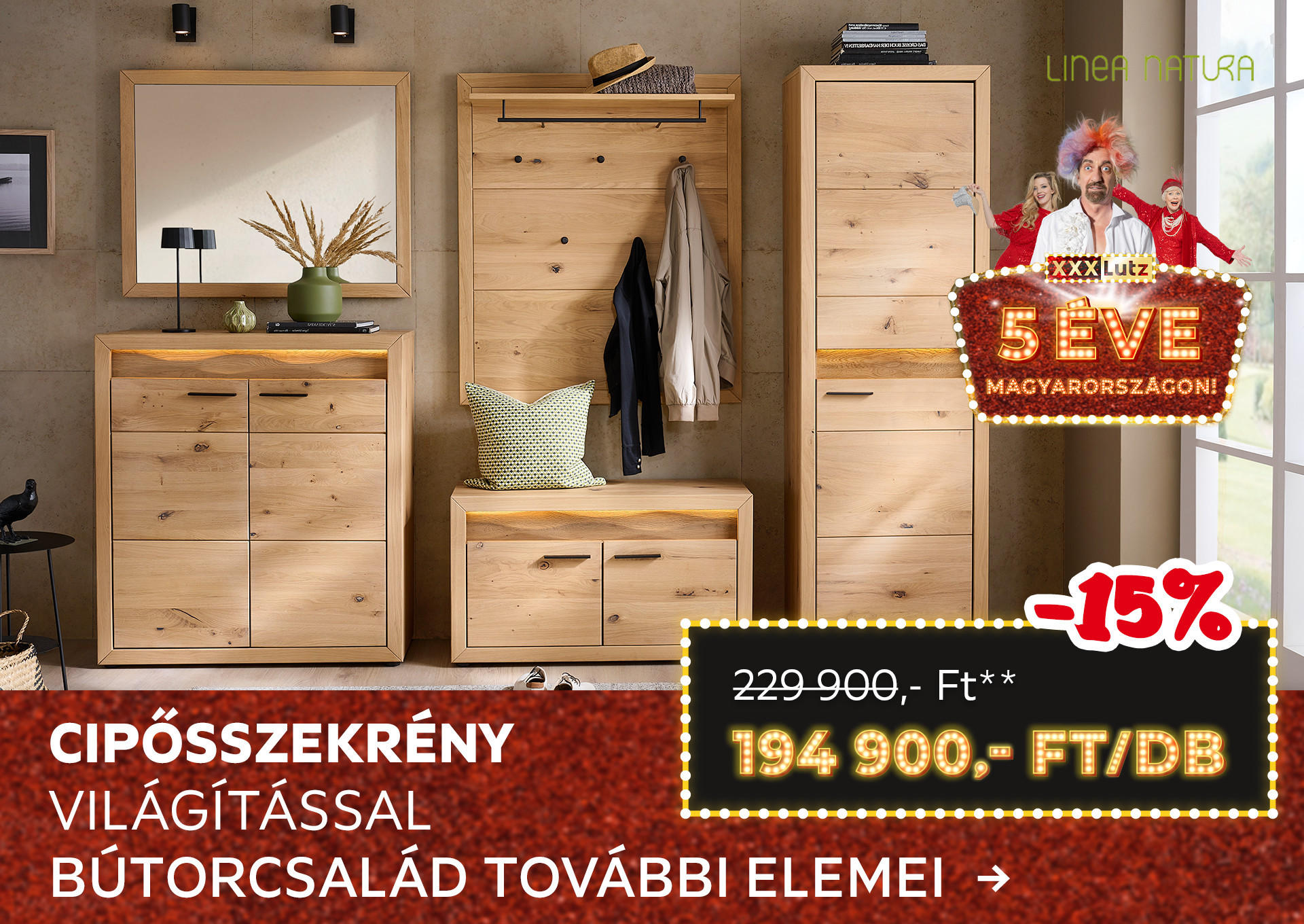 CIPŐSSZEKRÉNY Kiemelt termék 229900 Ft.- helyett 194900 Ft.-