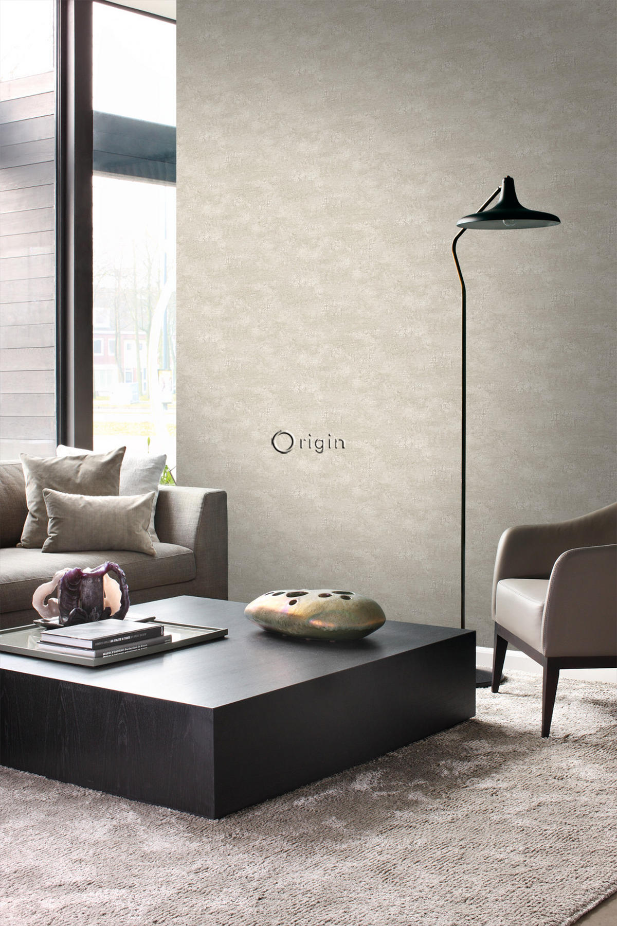 TAPETE Naturstein mit Craquelé-Effekt 53 cm x 10.05 m - Beige, Papier (53/1000cm) - Origin Wallcoverings