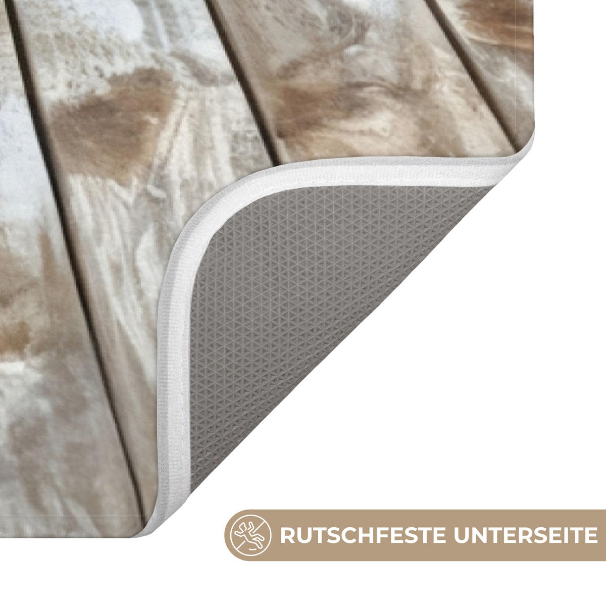 KOUPELNOVÁ PŘEDLOŽKA Osel - Zvířata - Vana - Pěna 60x120 cm - krémová, textil/plast (60/120cm)