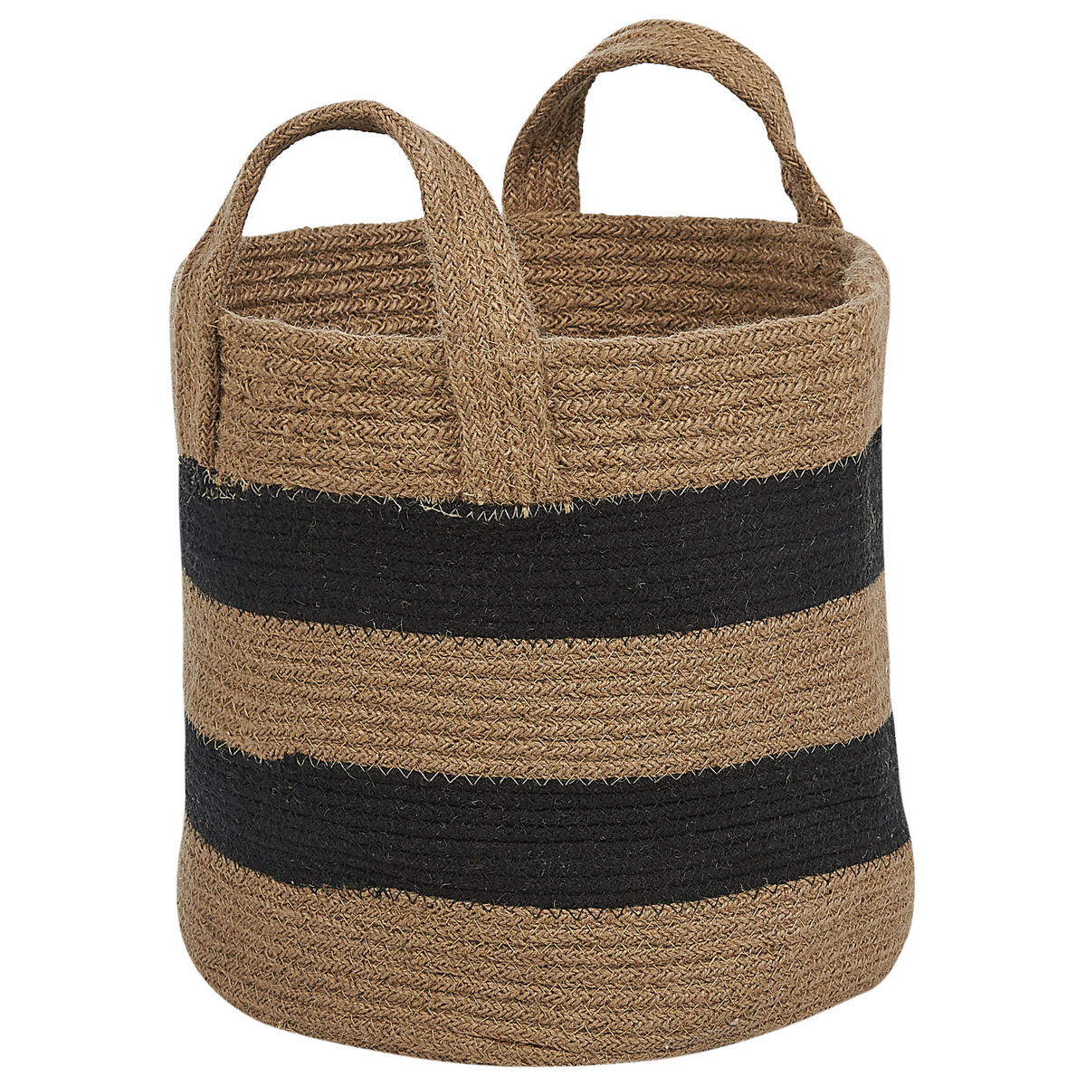 KOŠARA ZA SHRANJEVANJE komplet 2 juta naravna Gerede - črna/bež, tekstil (34/30/34cm) - Beliani