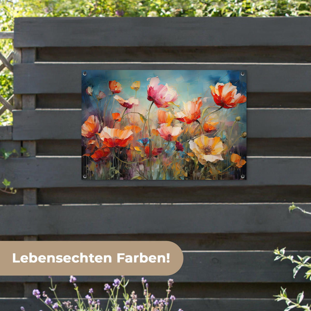 ZAHRADNÍ PLAKÁT Květiny - Akvarel - Umění - Botanické - Příroda 90x60 cm - pomerančová, plast (90/60/0.2cm) - OnlyWow