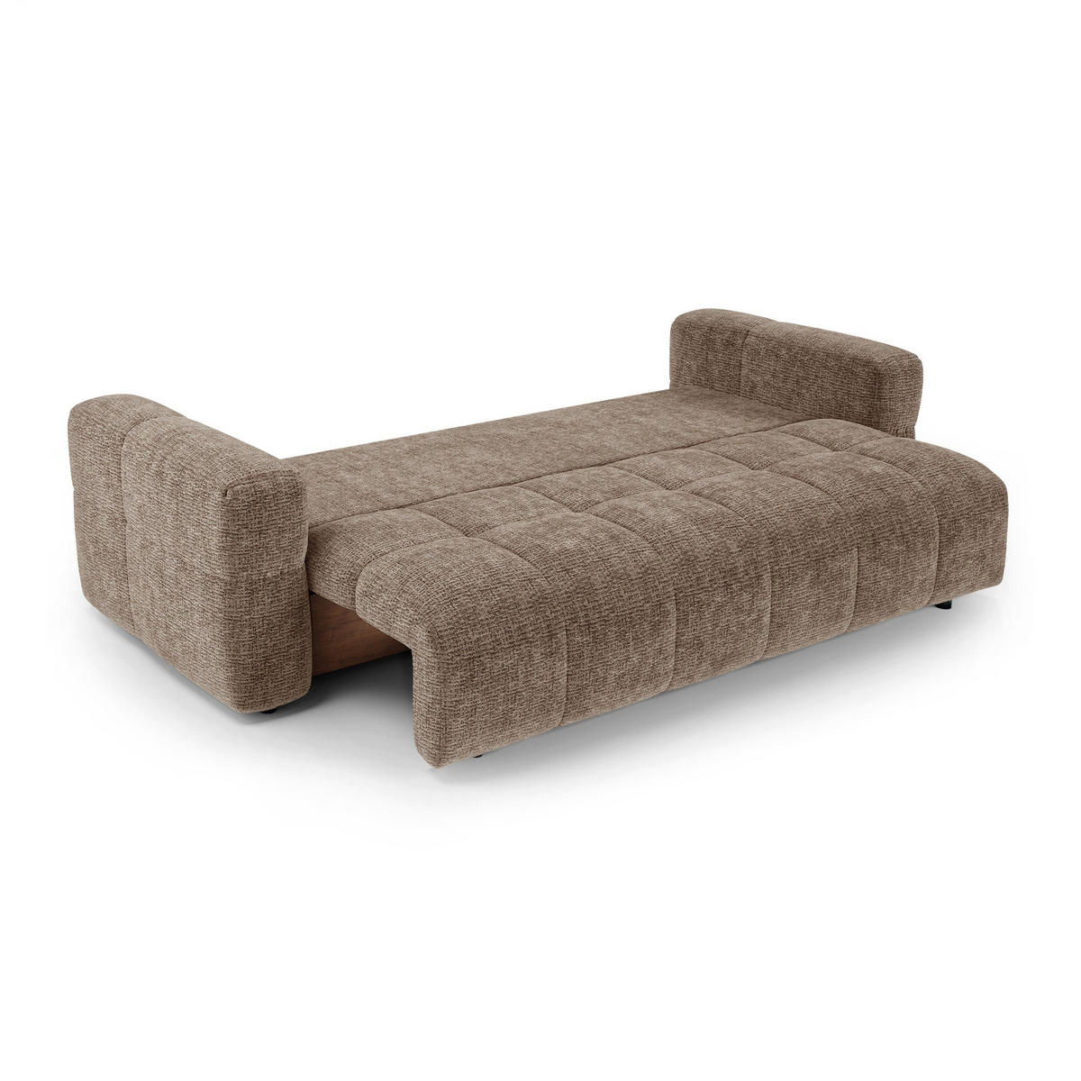 SCHLAFSOFA mit Stauraum VIBE Kettgewebe mit weichem Griff Braun 247cm - Braun, Textil (247/90/102cm) - Premium Interiors