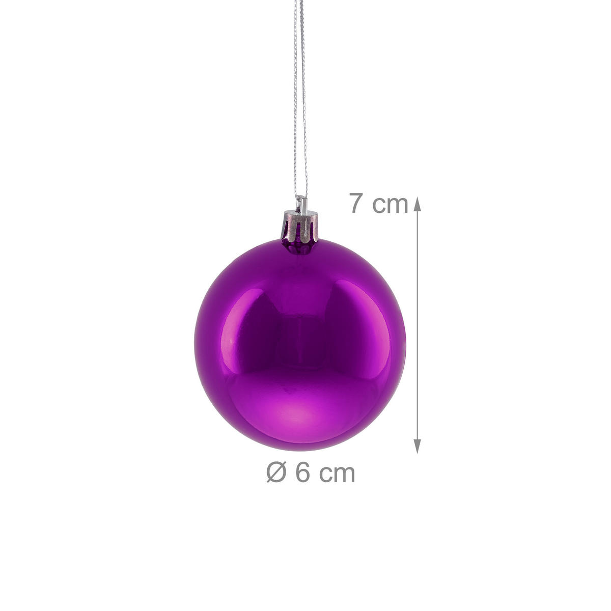 100XWEIHNACHTSKUGELN - Pink, Kunststoff (6/7/6cm) - Relaxdays