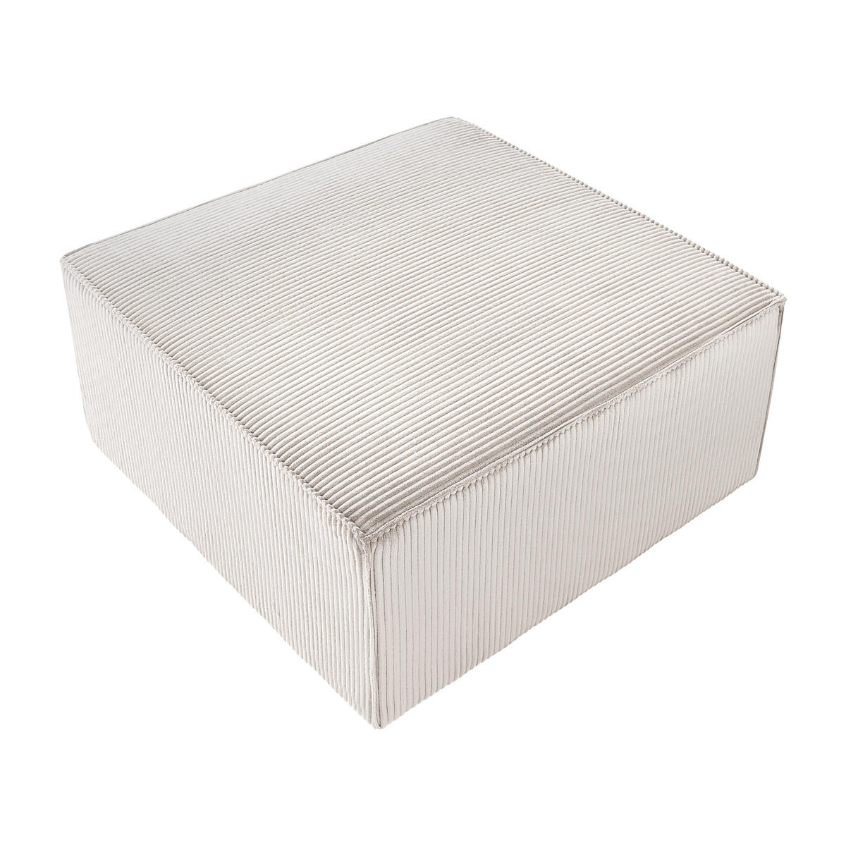 OTTOMANE Cord Beige Lemvig - Beige, Textil (83/41/83cm) - Beliani