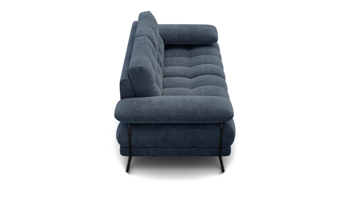 SOFA BUBBARA 2-Sitzer, marineblau - Blau/Schwarz, Holz/Textil (185/87/96cm) - Courtois Laville