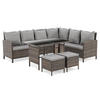 RATTAN-LOUNGE Madison - Braun/Grau, Kunststoff - SVITA