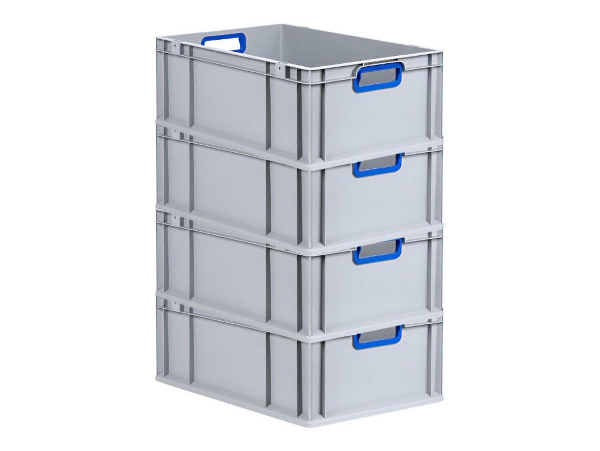 EUROBOX 4x Nextgen Color 22x40x60cm 44 Liter Griffe Blau Offen - Blau, Kunststoff (40/17/60cm) - PROREGAL