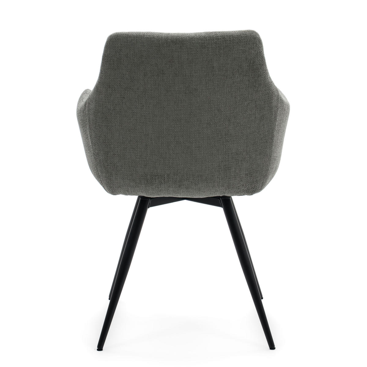 STUHL LUGANO drehbar gepolsterter mit Steppung - grau - Chenille - Schwarz/Grau, Textil/Metall (58/84/59cm) - NEW HOME