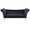 CHAISELONGUE Samtstoffschwarz/gold Nantilly - Goldfarben/Schwarz, Textil (175/76/70cm) - Beliani