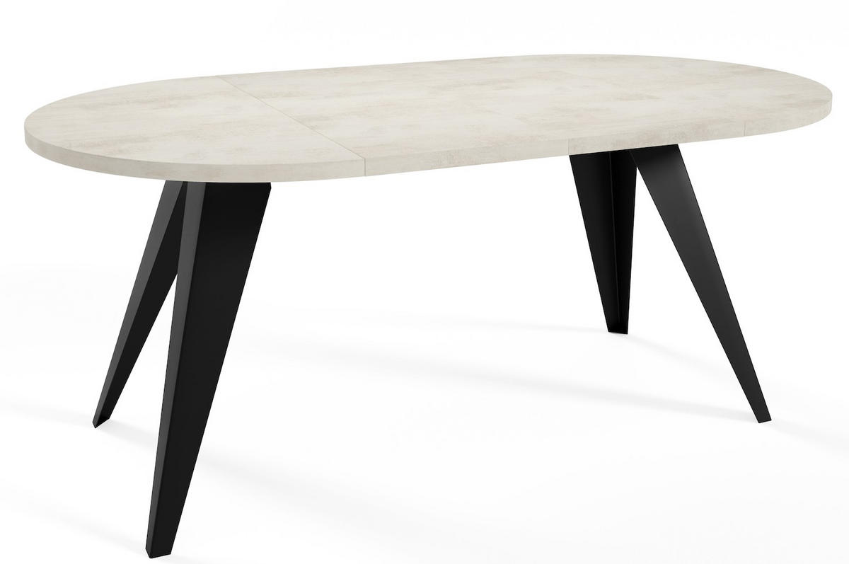 ESSTISCH Alba Chromix Weiß / Schwarz 100/176 / 100 / 76cm - Ecru/Schwarz, Holz/Holzwerkstoff (100/100/76cm) - Feldmann-Wohnen