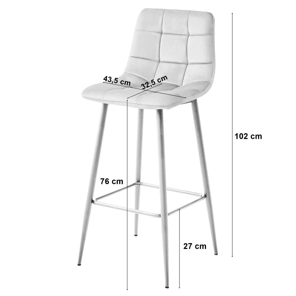 BARHOCKER 2-er Set TEOTO beiger Sitz, Goldbasis - Beige, Textil (43.5/104/32.5cm) - Valora