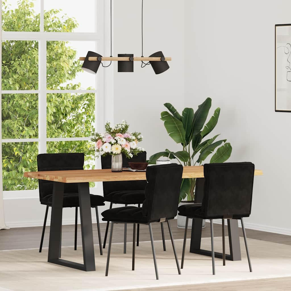 ESSZIMMERSTÜHLE 4 Stk. Schwarz Samt 45*54*83cm - Schwarz, Metall (45/83/54cm) - ZMH
