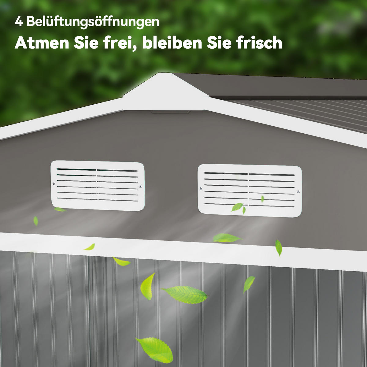 GERÄTEHAUS Gartenhaus Geräteschuppen Gartenschrank Grau 277 x 195 x 192 cm - Grau, Metall (195/192/277cm) - Outsunny