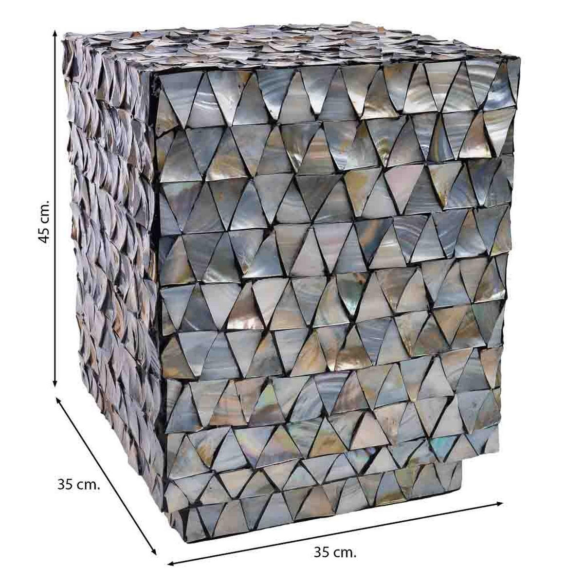 HOCKER aus Holz, grau, 35x45cm - Grau, Holz (35/45/35cm) - Wanderlust