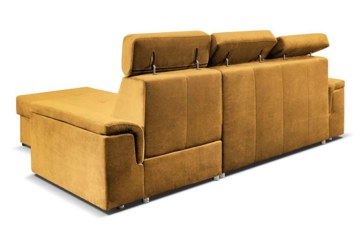 ECKSOFA Monaco L-Form mit Schlaffunktion und Bettkasten 245 cm, gelb - Gelb, Holz/Kunststoff (245/163cm) - Margaret Hadas24