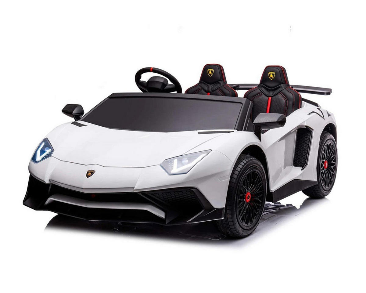 ELEKTROAUTO Lamborghini weiß Aventador SVJ Zweisitzer Stoßdämpfer EVA - Weiß, Kunststoff (176/108/63cm) - Kikka boo