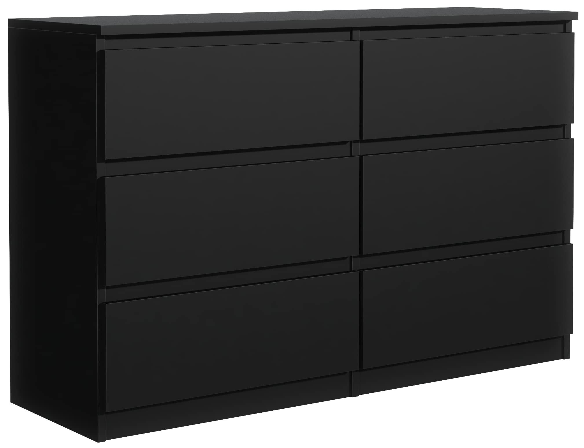 KOMMODE 120 Schwarz 120x78,5x39 cm - Schwarz, Holzwerkstoff (120/78.5/39cm) - Mobelsta