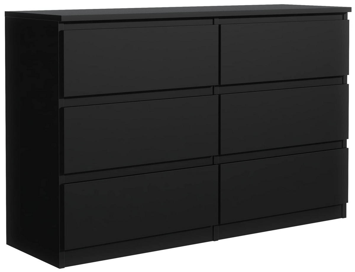 KOMMODE 120 Schwarz 120x78,5x39 cm - Schwarz, Holzwerkstoff (120/78.5/39cm) - Mobelsta