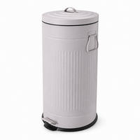 TRETEIMER Grau 30 l Soft-Close Metall - Grau, Kunststoff/Metall (29.5/67/29.5cm) - Relaxdays