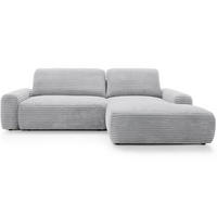 ECKSOFA 260 cm Cantara mit Cordstoff, Bettkasten, Rechts, Grau - Grau, Holz (162/264cm) - Emporius