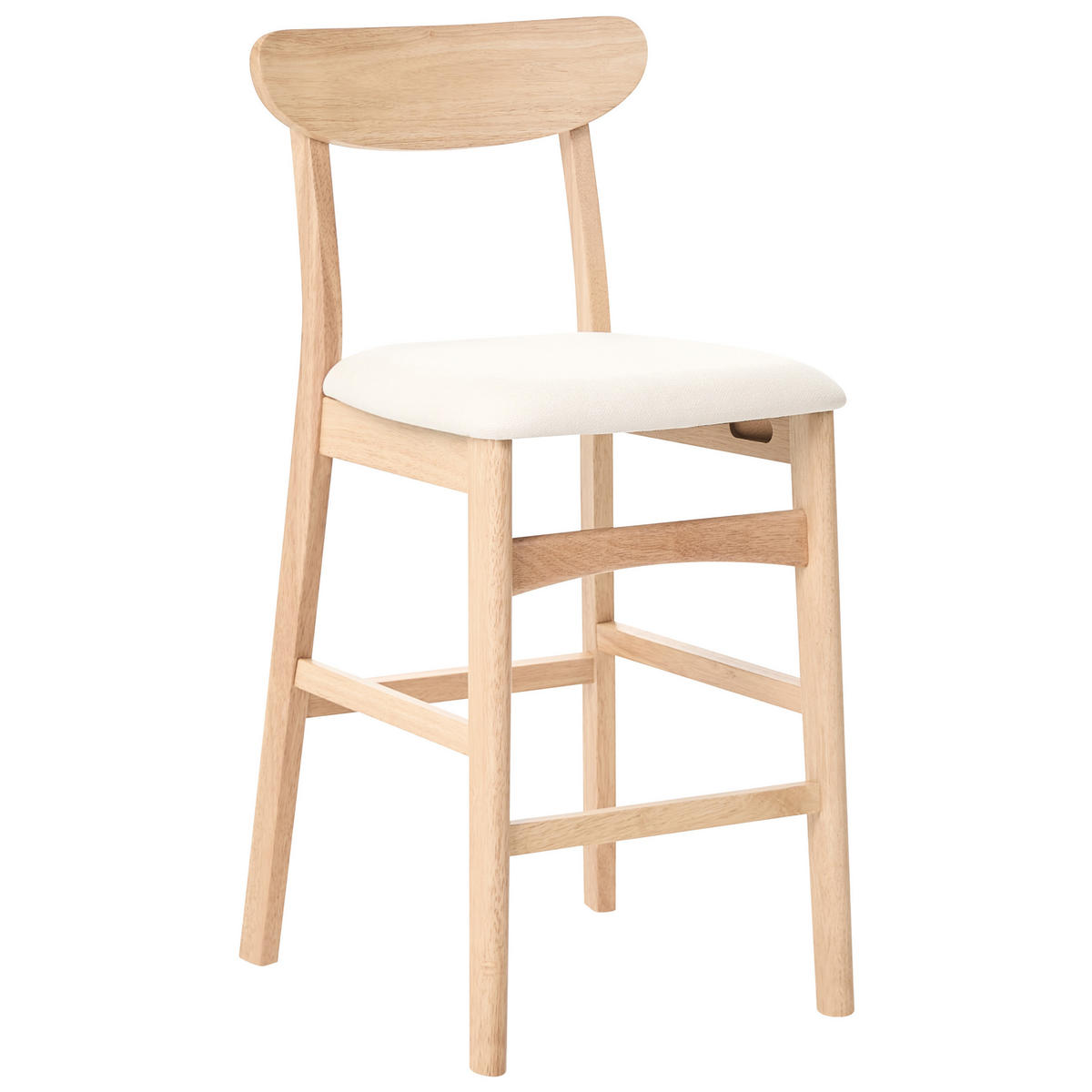 BARSTUHL 2er-Set Holz Hellbraun/Hellbeige Doyle - Beige, Holz (44/93/52cm) - Beliani