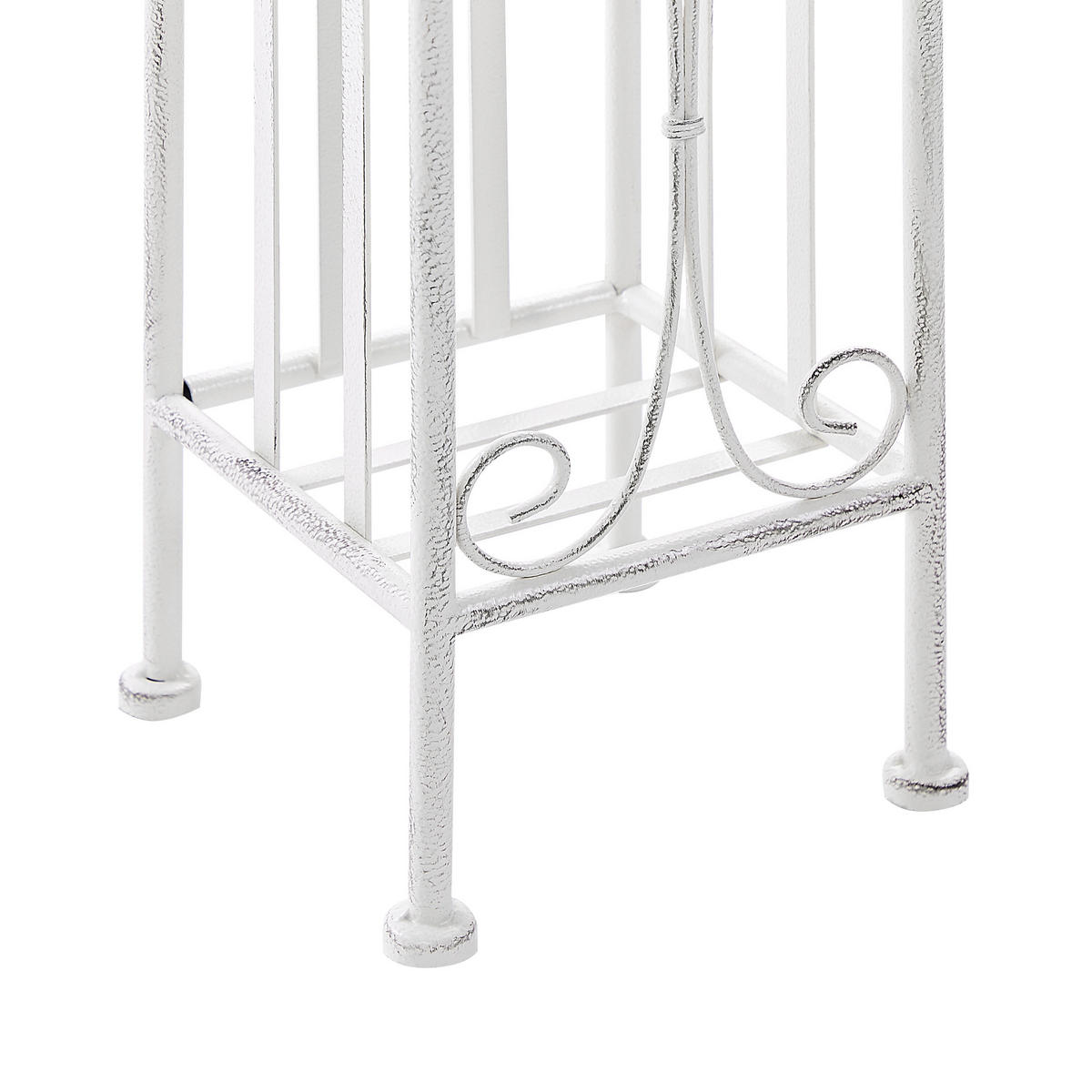TOILETTENPAPIERSTÄNDER Metall Antik Optik weiß Brisa - Weiß, Metall (18/68/15cm) - Beliani