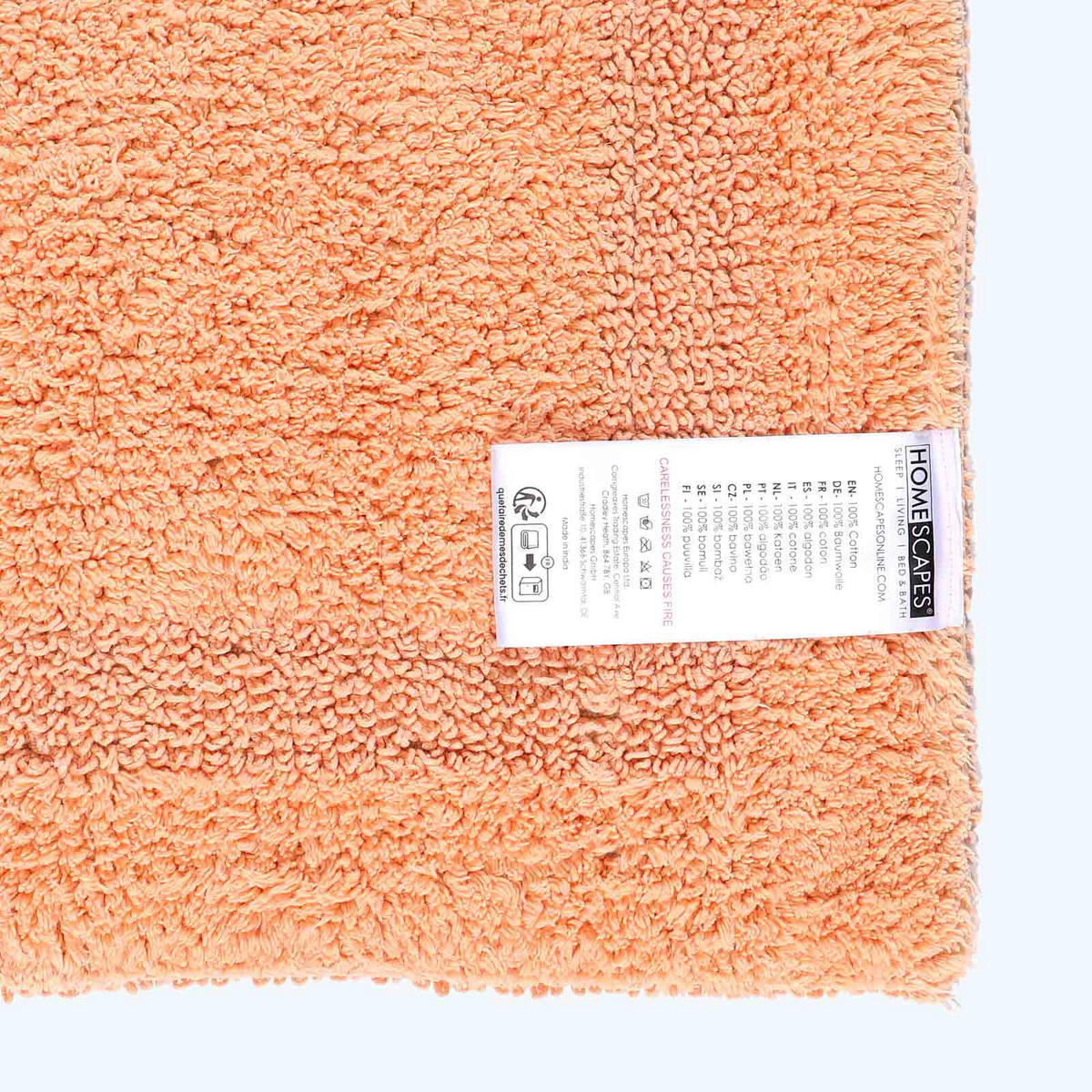 DUSCHVORLEGER 50/50 cm, 100% Baumwolle, wendbar - Orange, Textil (50/50cm) - Homescapes