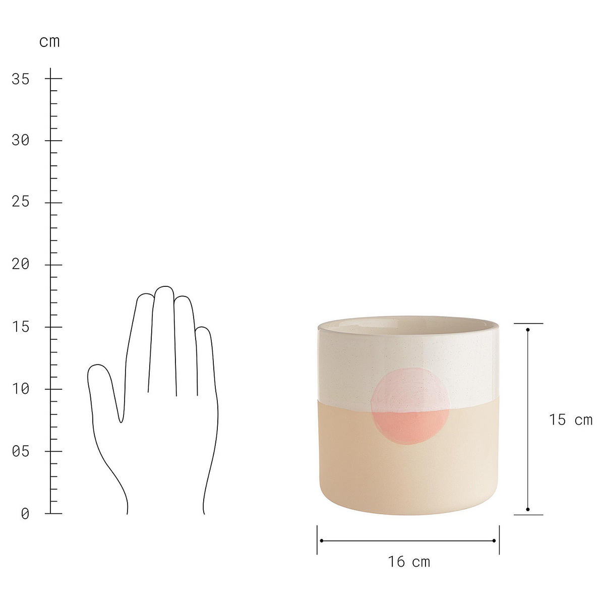 BLUMENTOPF (2er Set) Sunset - Multicolor, Keramik (15cm) - Butlers