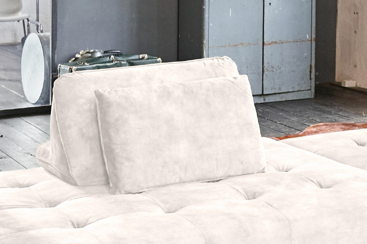 RÜCKENKISSEN WIOLO Cremeweiß Velvet - Creme, Textil (80/46cm) - KAWOLA