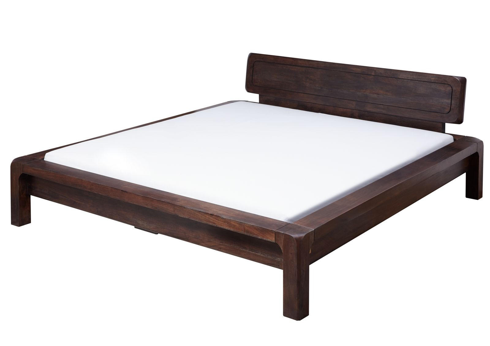 BETT Massivholz Akazie 140 x 200 x 80 dunkelbraun BUENO #033 - Dunkelbraun, Holz (140/200cm) - Massivmoebel24