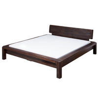 BETT Massivholz Akazie 140 x 200 x 80 dunkelbraun BUENO #033 - Dunkelbraun, Holz (140/200cm) - Massivmoebel24