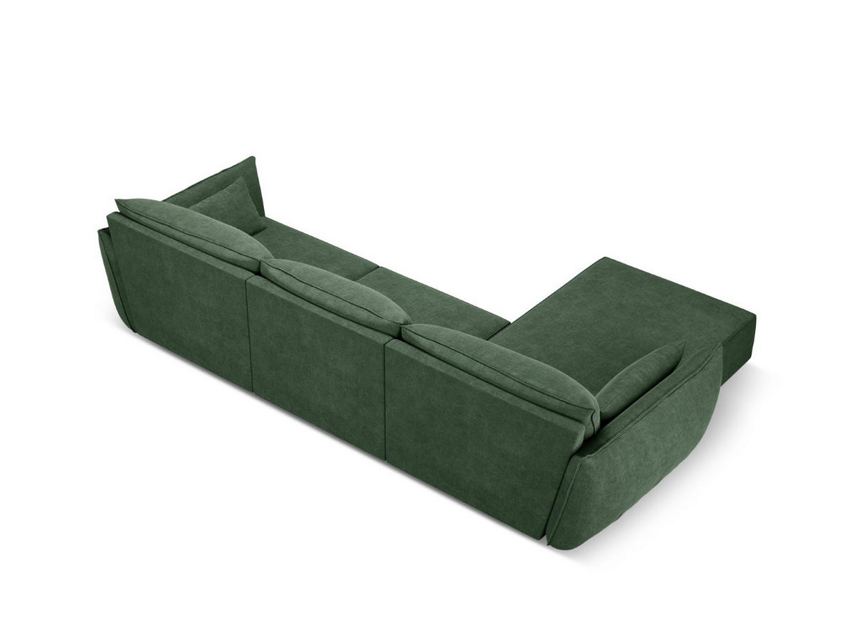 ECKSOFA links Kaelle aus Chenille-Stoff flaschengrün 4 Sitzplätze - Dunkelgrün, Textil (171/308cm) - Micadoni