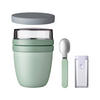 LUNCHPOT MIT SNACK-DECKEL UND KLAPPLÖFFEL Ellipse Nordic Sage 500 (+ 200 ml) - Mintgrün, Kunststoff (10.7/16.9/10.7cm) - Mepal