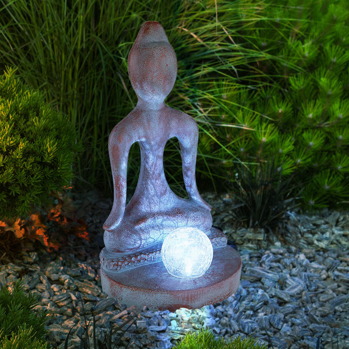 LED AUSSENLEUCHTE Buddha Bronze - Bronzefarben, Glas (17.5/15/30cm) - Globo Lighting