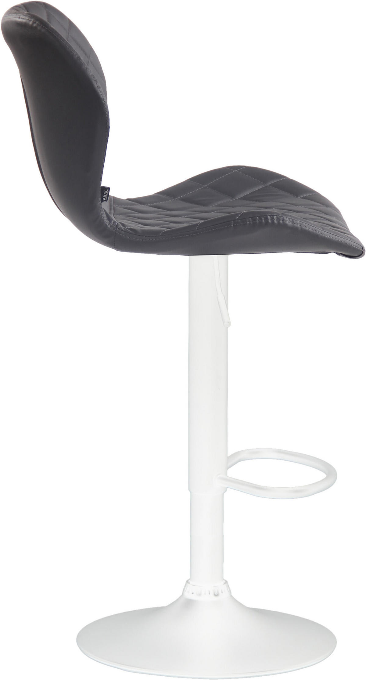 BARHOCKER Cora, Gestell weiß, Kunstleder Grau - Weiß/Grau, Kunststoff/Textil (47/100/51cm) - TPFLiving