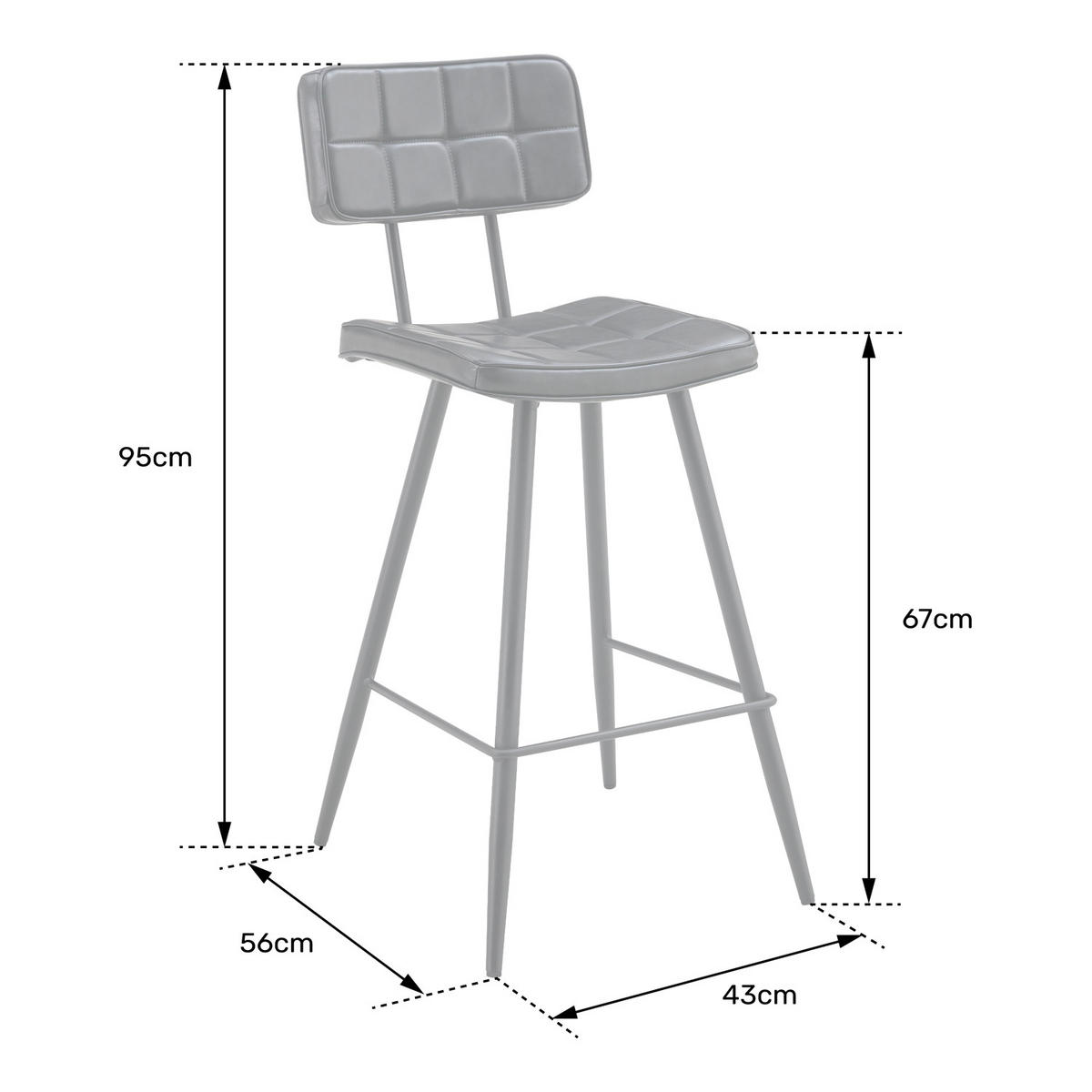 BARHOCKER Fernand Braun 2er-Set - Braun, Leder (43/95/56cm) - Happy Garden