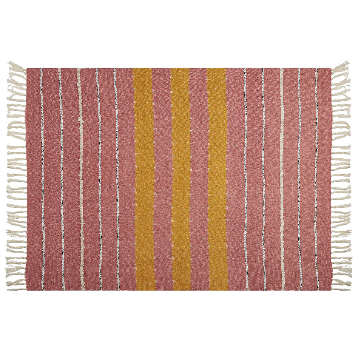 DECKE Hellrot Naikhu 130/170 cm - Hellrot, Naturmaterialen/Textil (130/170cm) - Beliani