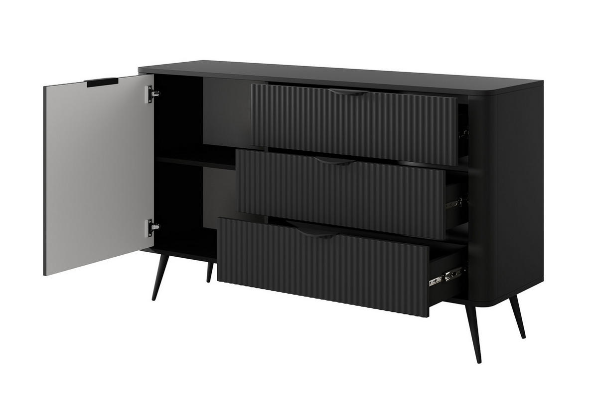 SIDEBOARD Lante schwarz 138 / 38 / 81cm - Schwarz, Holz/Holzwerkstoff (138/81/38cm) - Feldmann-Wohnen