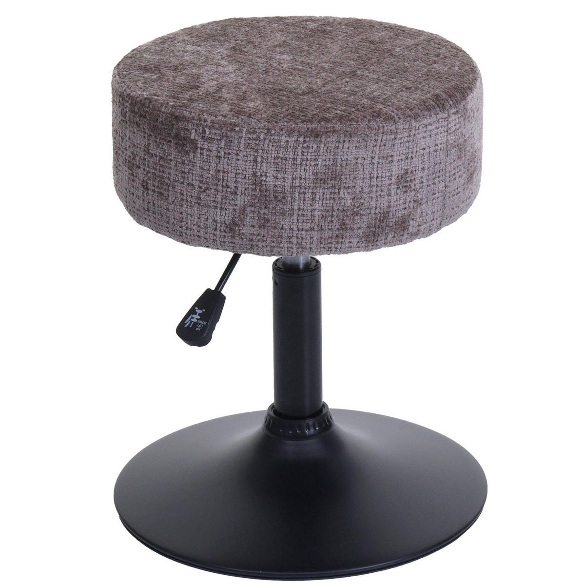 HOCKER 2er-Set höhenverstellbar und drehbar Sitzhöhe 45-57cm Ø 37cm Stoff Chenille Braun - Braun, Textil (37/57/37cm) - PROREGAL