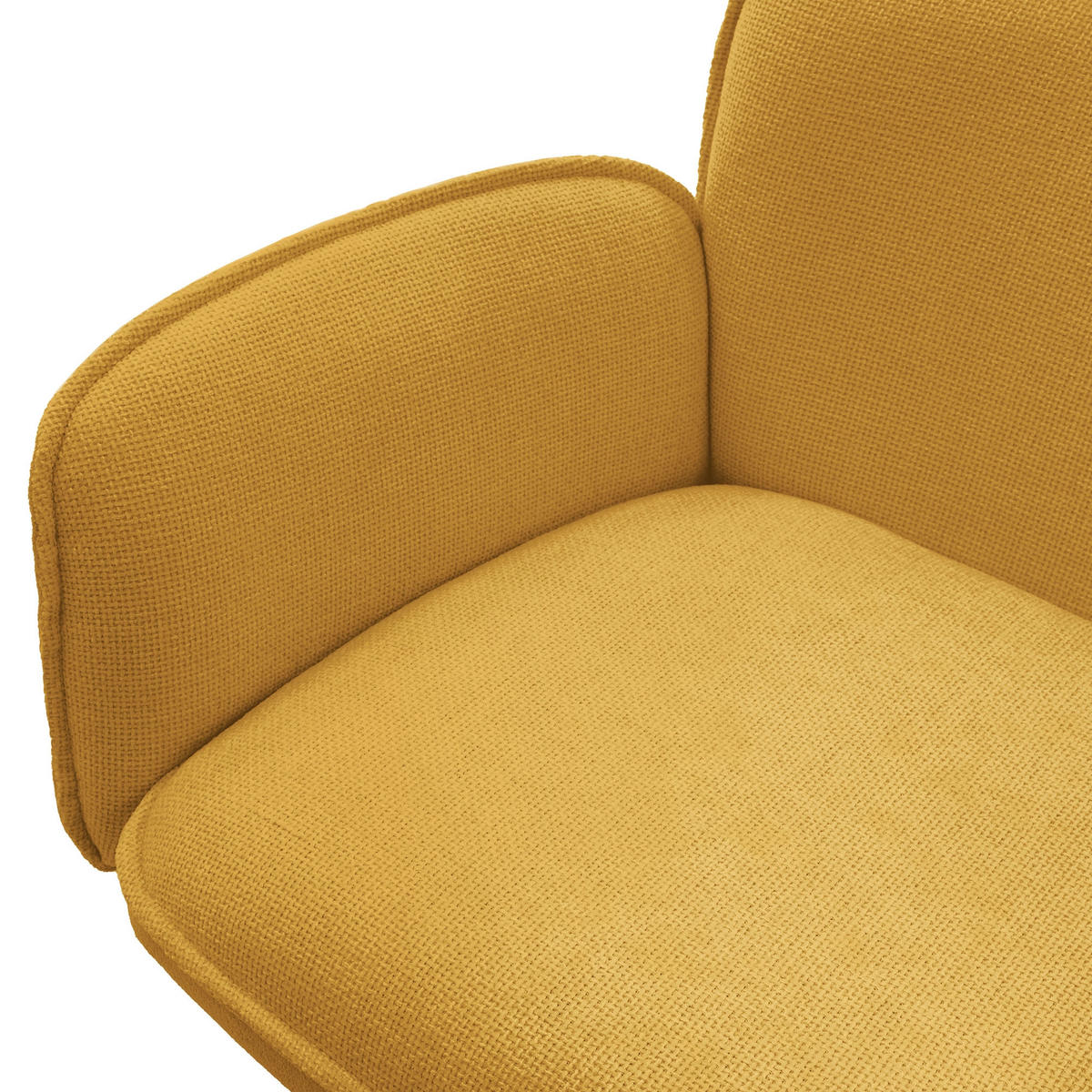 ESSZIMMERSTÜHLE 4er Set drehbar Senf mit Stoffbezug - Gelb/Schwarz, Textil/Metall (63/89/68cm) - ML-DESIGN