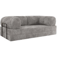 TROJMIESTNA POHOVKA ORSETTO - Svetlosivá Manšester - čierna/svetlosivá, kov/textil (200/70/100cm) - MKS