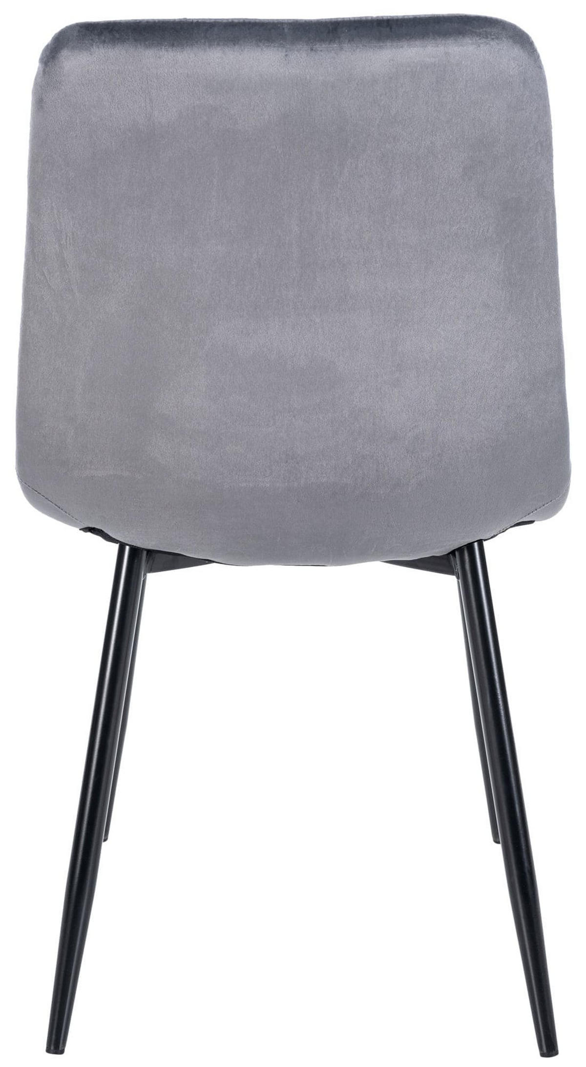 ESSZIMMERSTÜHLE 4er-Set VOUL Dunkelgrau Samt - Dunkelgrau, Textil/Metall (45/84/55cm) - DELUKE