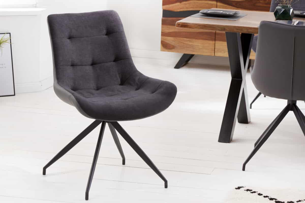 STUHL DIVANI Microfaser Dunkelgrau 85 cm - Dunkelgrau/Schwarz, Kunststoff/Textil (57/86/61cm) - riess-ambiente