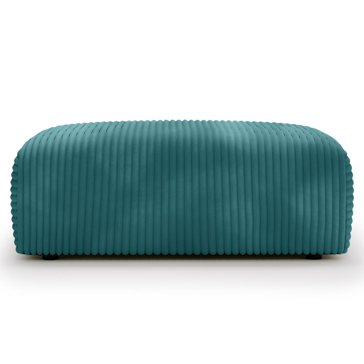 POLSTERHOCKER - Cord - Türkis/Schwarz, Kunststoff/Textil (110/40/72cm) - home24