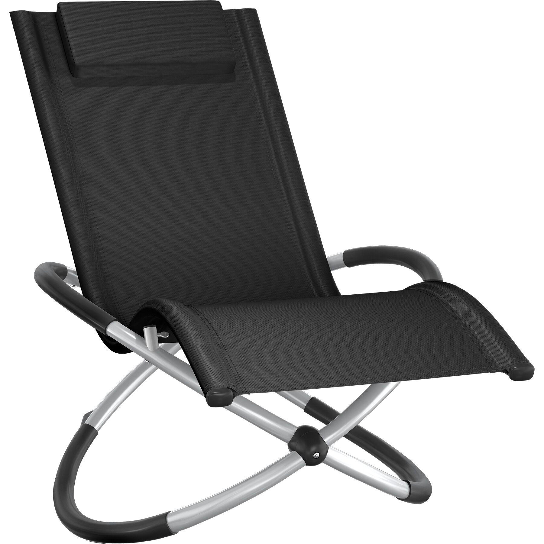 SONNENLIEGE Paulina, 150 x 73 x 93 cm, schwarz - Schwarz, Metall (73/93/150cm) - tectake