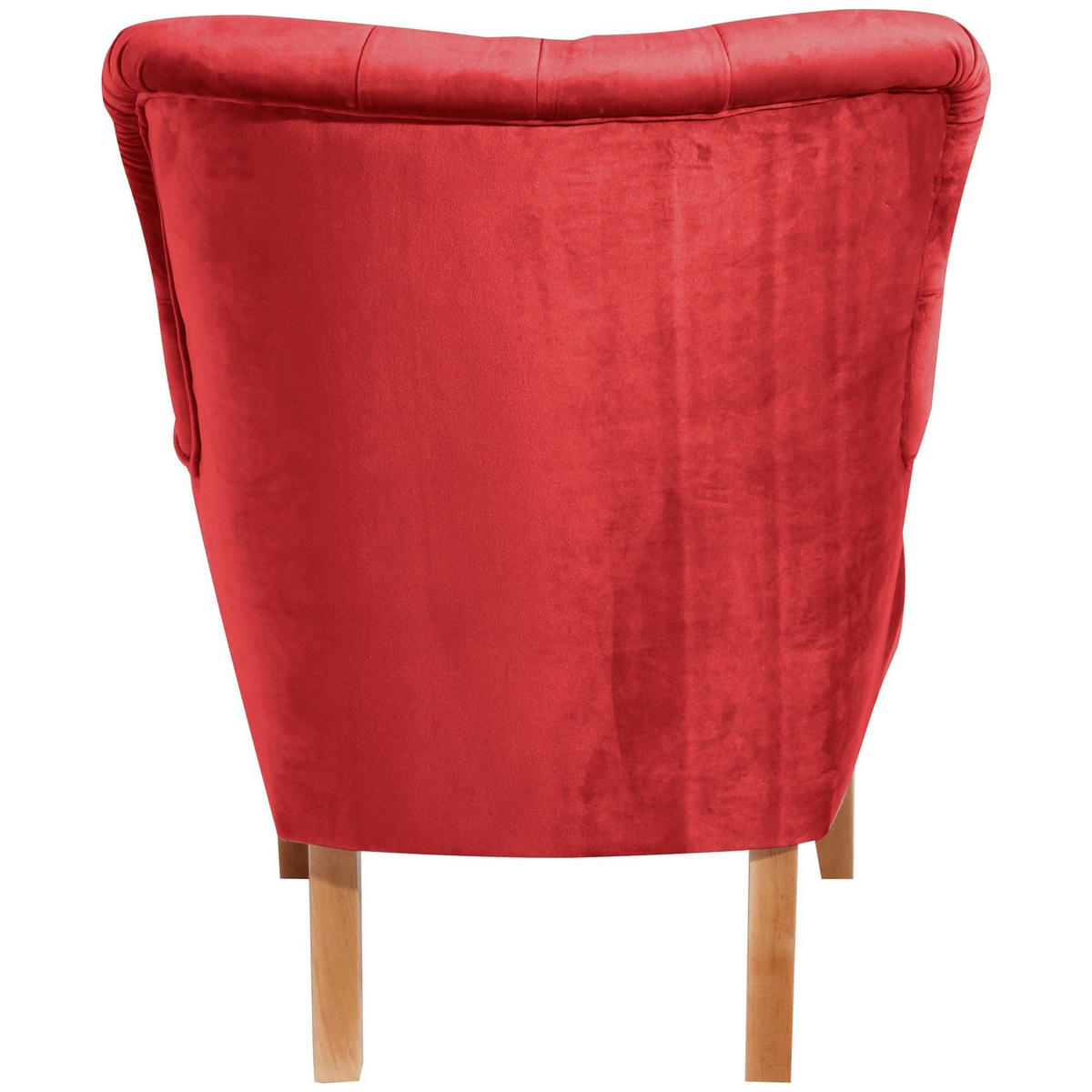 SESSEL Kaiya Bezug Samtvelours Buche natur / rot - Rot, Kunststoff (71/97/82cm) - 58aufmkessel